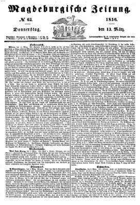 Magdeburgische Zeitung Donnerstag 13. März 1856