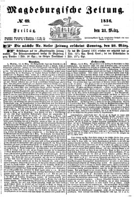 Magdeburgische Zeitung Freitag 21. März 1856