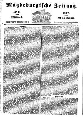 Magdeburgische Zeitung Mittwoch 14. Januar 1857