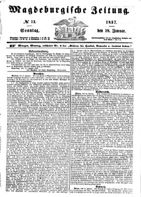 Magdeburgische Zeitung Sonntag 18. Januar 1857