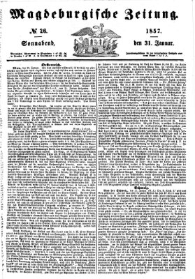 Magdeburgische Zeitung Samstag 31. Januar 1857