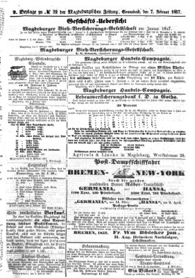 Magdeburgische Zeitung Samstag 7. Februar 1857