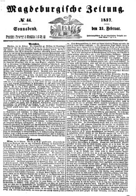 Magdeburgische Zeitung Samstag 21. Februar 1857