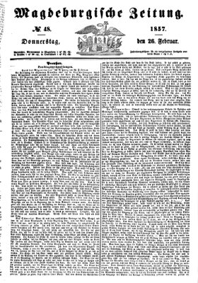 Magdeburgische Zeitung Donnerstag 26. Februar 1857