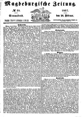 Magdeburgische Zeitung Samstag 28. Februar 1857