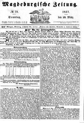 Magdeburgische Zeitung Sonntag 29. März 1857