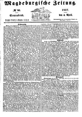 Magdeburgische Zeitung Samstag 4. April 1857