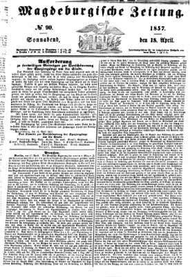 Magdeburgische Zeitung Samstag 18. April 1857