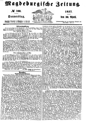 Magdeburgische Zeitung Donnerstag 30. April 1857