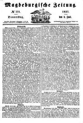 Magdeburgische Zeitung Donnerstag 2. Juli 1857