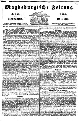 Magdeburgische Zeitung Samstag 4. Juli 1857