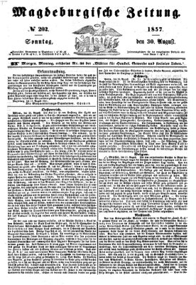 Magdeburgische Zeitung Sonntag 30. August 1857