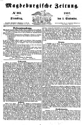 Magdeburgische Zeitung Dienstag 1. September 1857