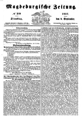 Magdeburgische Zeitung Dienstag 8. September 1857