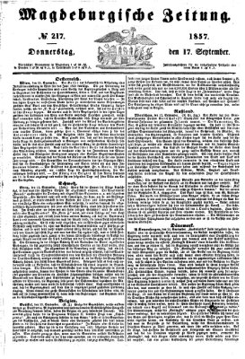 Magdeburgische Zeitung Donnerstag 17. September 1857