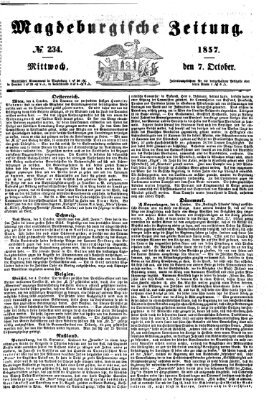 Magdeburgische Zeitung Mittwoch 7. Oktober 1857