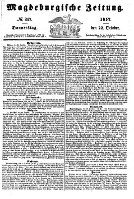 Magdeburgische Zeitung Donnerstag 22. Oktober 1857