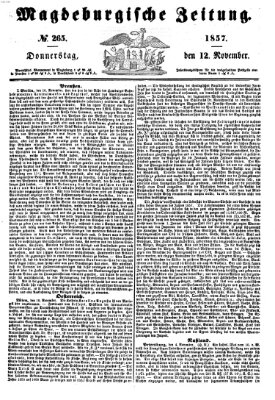 Magdeburgische Zeitung Donnerstag 12. November 1857