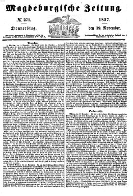 Magdeburgische Zeitung Donnerstag 19. November 1857