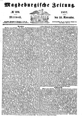 Magdeburgische Zeitung Mittwoch 25. November 1857