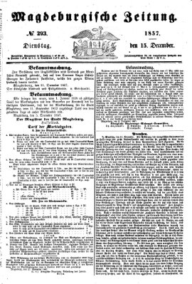 Magdeburgische Zeitung Dienstag 15. Dezember 1857