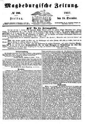 Magdeburgische Zeitung Freitag 18. Dezember 1857