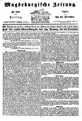 Magdeburgische Zeitung Freitag 25. Dezember 1857