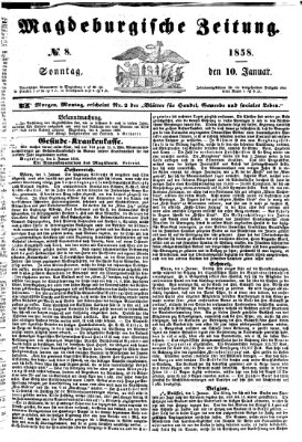 Magdeburgische Zeitung Sonntag 10. Januar 1858