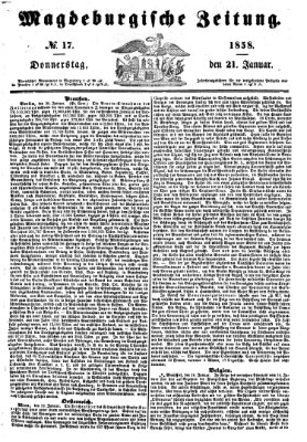 Magdeburgische Zeitung Donnerstag 21. Januar 1858