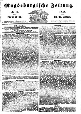 Magdeburgische Zeitung Samstag 23. Januar 1858