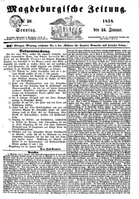 Magdeburgische Zeitung Sonntag 24. Januar 1858