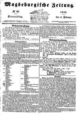 Magdeburgische Zeitung Donnerstag 4. Februar 1858