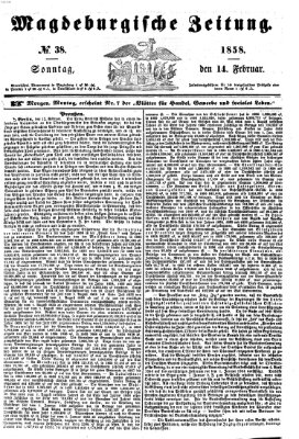 Magdeburgische Zeitung Sonntag 14. Februar 1858