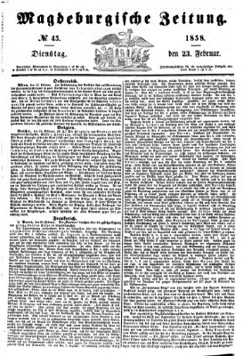 Magdeburgische Zeitung Dienstag 23. Februar 1858