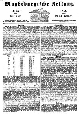 Magdeburgische Zeitung Mittwoch 24. Februar 1858