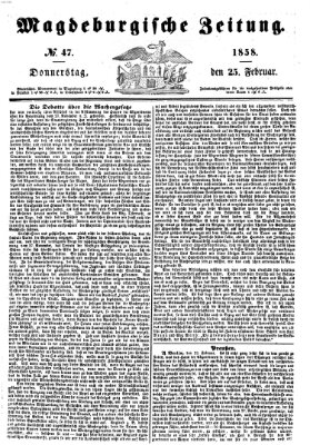 Magdeburgische Zeitung Donnerstag 25. Februar 1858