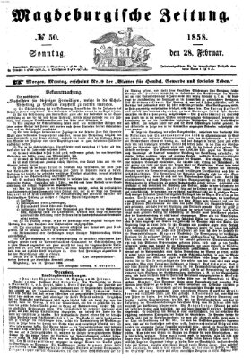 Magdeburgische Zeitung Sonntag 28. Februar 1858