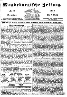 Magdeburgische Zeitung Sonntag 7. März 1858