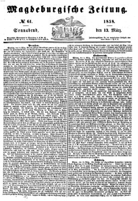 Magdeburgische Zeitung Samstag 13. März 1858