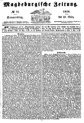 Magdeburgische Zeitung Donnerstag 25. März 1858