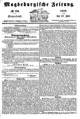 Magdeburgische Zeitung Samstag 17. Juli 1858