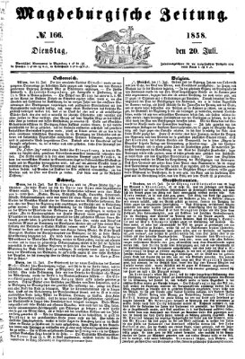 Magdeburgische Zeitung Dienstag 20. Juli 1858