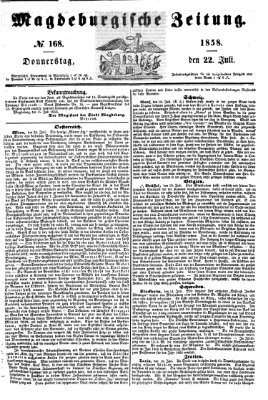 Magdeburgische Zeitung Donnerstag 22. Juli 1858