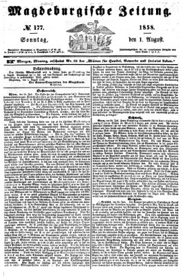 Magdeburgische Zeitung Sonntag 1. August 1858