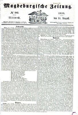 Magdeburgische Zeitung Mittwoch 11. August 1858