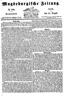 Magdeburgische Zeitung Samstag 14. August 1858