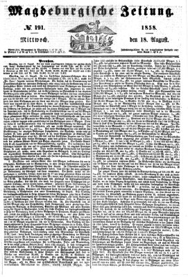 Magdeburgische Zeitung Mittwoch 18. August 1858