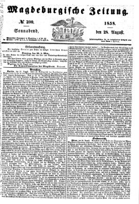 Magdeburgische Zeitung Samstag 28. August 1858