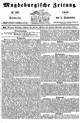 Magdeburgische Zeitung Sonntag 5. September 1858