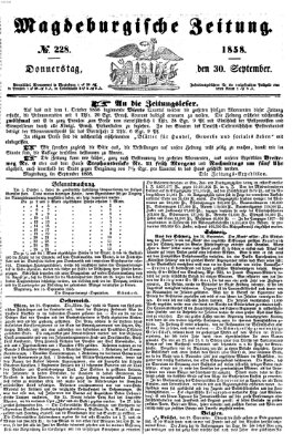 Magdeburgische Zeitung Donnerstag 30. September 1858